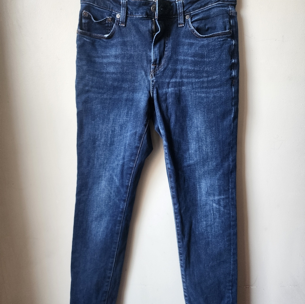 MEN EXPRESS STRAIGHT FIT DARK 4-WAY HYPER STRETCH DENIM BLUE JEANS
